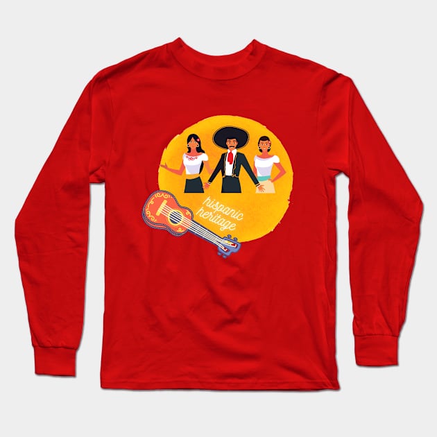 Music celebrations - Hispanic Heritage Long Sleeve T-Shirt by O.M design